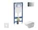 Geberit Duofix - Set předstěnové instalace, klozetu a sedátka Duravit D-Code, tlačítka Sigma01, Rimless, SoftClose, lesklý chrom