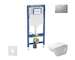 Geberit Duofix - Set předstěnové instalace, klozetu a sedátka Duravit D-Code, tlačítka Sigma01, Rimless, SoftClose, matný chrom 