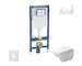 Geberit Duofix - Set předstěnové instalace, klozetu a sedátka Duravit D-Code, tlačítka Sigma20, Rimless, SoftClose, bílá/lesklý 