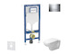 Geberit Duofix - Set předstěnové instalace, klozetu a sedátka Duravit D-Code, tlačítka Sigma20, Rimless, SoftClose, lesklý chrom