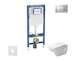 Geberit Duofix - Set předstěnové instalace, klozetu a sedátka Duravit D-Code, tlačítka Sigma30, Rimless, SoftClose, matný chrom/