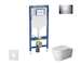 Geberit Duofix - Set předstěnové instalace, klozetu a sedátka Duravit ME by Starck, tlačítka Sigma30, Rimless, SoftClose, lesklý