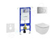 Geberit Duofix - Set předstěnové instalace, klozetu a sedátka Ideal Standard Tesi, tlačítka Sigma01, Aquablade, SoftClose, leskl