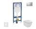 Geberit Duofix - Set předstěnové instalace, klozetu a sedátka Ideal Standard Tesi, tlačítka Sigma20, Aquablade, SoftClose, matný