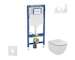 Geberit Duofix - Set předstěnové instalace, klozetu a sedátka Ideal Standard Tesi, tlačítka Sigma20, bílá/lesklý chrom SANI11CD3