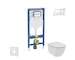 Geberit Duofix - Set předstěnové instalace, klozetu a sedátka Ideal Standard Tesi, tlačítka Sigma30, Rimless, SoftClose, bílá/ch