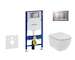 Geberit Duofix - Set předstěnové instalace, klozetu a sedátka Ideal Standard Tesi, tlačítka Sigma30, Rimless, SoftClose, matný c
