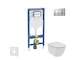 Geberit Duofix - Set předstěnové instalace, klozetu a sedátka Ideal Standard Tesi, tlačítka Sigma30, Rimless, SoftClose, matný c