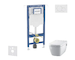 Geberit Duofix - Set předstěnové instalace, klozetu a sedátka Tece One, tlačítka Sigma01, Rimless, SoftClose, alpská bílá SANI11