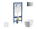 Geberit Duofix - Set předstěnové instalace, klozetu a sedátka Tece One, tlačítka Sigma01, Rimless, SoftClose, lesklý chrom SANI1