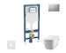 Geberit Duofix - Set předstěnové instalace, klozetu a sedátka Tece One, tlačítka Sigma01, Rimless, SoftClose, matný chrom SANI11