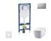 Geberit Duofix - Set předstěnové instalace, klozetu a sedátka Tece One, tlačítka Sigma01, Rimless, SoftClose, matný chrom SANI11
