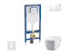 Geberit Duofix - Set předstěnové instalace, klozetu a sedátka Tece One, tlačítka Sigma20, Rimless, SoftClose, bílá/lesklý chrom 