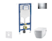Geberit Duofix - Set předstěnové instalace, klozetu a sedátka Tece One, tlačítka Sigma20, Rimless, SoftClose, lesklý chrom/chrom