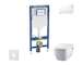 Geberit Duofix - Set předstěnové instalace, klozetu a sedátka Tece One, tlačítka Sigma30, Rimless, SoftClose, bílá/lesklý chrom