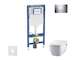 Geberit Duofix - Set předstěnové instalace, klozetu a sedátka Tece One, tlačítka Sigma30, Rimless, SoftClose, lesklý chrom/chrom