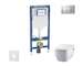 Geberit Duofix - Set předstěnové instalace, klozetu a sedátka Tece One, tlačítka Sigma30, Rimless, SoftClose, matný chrom/chrom