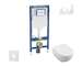 Geberit Duofix - Set předstěnové instalace, klozetu a sedátka Villeroy Boch, tlačítka Sigma20, DirectFlush, SoftClose, CeramicPl