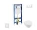 Geberit Duofix - Set předstěnové instalace, klozetu a sedátka Villeroy Boch, tlačítka Sigma20, DirectFlush, SoftClose, CeramicPl
