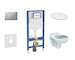 Geberit Duofix - Set předstěnové instalace, klozetu Alpha a sedátka softclose, tlačítko Sigma01, matný chrom SANI11CD2102