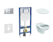 Geberit Duofix - Set předstěnové instalace, klozetu Alpha a sedátka softclose, tlačítko Sigma20, matný chrom/chrom SANI11CD2106
