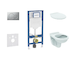 Geberit Duofix - Set předstěnové instalace, klozetu Alpha a sedátka, tlačítko Sigma01, matný chrom SANI11CD2126