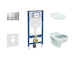Geberit Duofix - Set předstěnové instalace, klozetu Alpha a sedátka, tlačítko Sigma20, chrom mat/chrom SANI11CD2130