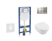 Geberit Duofix - Set předstěnové instalace, klozetu Architectura a sedátka softclose, tlačítko Sigma20, matný chrom/chrom SANI11