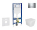 Geberit Duofix - Set předstěnové instalace, klozetu Arkas a sedátka softclose, tlačítko Sigma20, chrom SANI11CA1112B