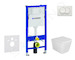 Geberit Duofix - Set předstěnové instalace, klozetu Arkas I a sedátka softclose, tlačítko Delta, bílá SANI11CA3158