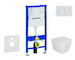 Geberit Duofix - Set předstěnové instalace, klozetu Arkas I a sedátka softclose, tlačítko Delta01, alpská bílá SANI11CA3157