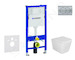 Geberit Duofix - Set předstěnové instalace, klozetu Arkas I a sedátka softclose, tlačítko Delta01, matný chrom SANI11CA1139