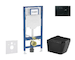 Geberit Duofix - Set předstěnové instalace, klozetu Arkas I a sedátka softclose, tlačítko Sigma01, černá SANI11CA5514