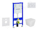 Geberit Duofix - Set předstěnové instalace, klozetu Arkas I sedátka softclose, tlačítko Delta20, alpská bílá SANI11CA3160