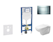 Geberit Duofix - Set předstěnové instalace, klozetu D-Code a sedátka softclose, tlačítko Sigma20, chrom/matný chrom SANI11CP1105
