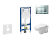 Geberit Duofix - Set předstěnové instalace, klozetu D-Code a sedátka softclose, tlačítko Sigma20, matný chrom/chrom SANI11CP2106