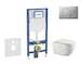 Geberit Duofix - Set předstěnové instalace, klozetu Gaia a sedátka softclose, tlačítko Sigma01, lakovaný matný chrom SANI11CA113