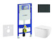 Geberit Duofix - Set předstěnové instalace, klozetu Gaia a sedátka softclose, tlačítko Sigma20, černá lesk/černá mat SANI11CA513