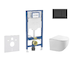 Geberit Duofix - Set předstěnové instalace, klozetu Gaia a sedátka softclose, tlačítko Sigma20, matná černá/černá SANI11CA5105B