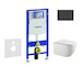 Geberit Duofix - Set předstěnové instalace, klozetu Gaia a sedátka softclose, tlačítko Sigma20, matná černá/černá SANI11CA5106