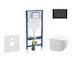 Geberit Duofix - Set předstěnové instalace, klozetu Gaia a sedátka softclose, tlačítko Sigma20, matná černá/černá SANI11CA5105B