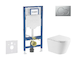 Geberit Duofix - Set předstěnové instalace, klozetu Nefia a sedátka softclose, tlačítko Sigma01, lakovaný matný chrom SANI11CA21