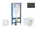 Geberit Duofix - Set předstěnové instalace, klozetu Nefia a sedátka softclose, tlačítko Sigma20, černá lesk/černá mat SANI11CA51