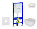 Geberit Duofix - Set předstěnové instalace, klozetu Oudee a sedátka softclose, tlačítko Delta, bílá SANI11CA3136