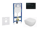 Geberit Duofix - Set předstěnové instalace, klozetu Oudee a sedátka softclose, tlačítko Sigma01, černá SANI11CA5107B