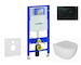 Geberit Duofix - Set předstěnové instalace, klozetu Oudee a sedátka softclose, tlačítko Sigma01, černá SANI11CA5133