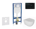 Geberit Duofix - Set předstěnové instalace, klozetu Oudee a sedátka softclose, tlačítko Sigma01, černá SANI11CA5133B