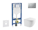 Geberit Duofix - Set předstěnové instalace, klozetu Oudee a sedátka softclose, tlačítko Sigma01, lakovaný matný chrom SANI11CA21