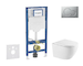 Geberit Duofix - Set předstěnové instalace, klozetu Oudee a sedátka softclose, tlačítko Sigma01, lakovaný matný chrom SANI11CA21