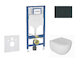 Geberit Duofix - Set předstěnové instalace, klozetu Oudee a sedátka softclose, tlačítko Sigma20, černá lesk/černá mat SANI11CA51
